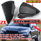 2X Rear Side Mirror Cover Cap for SEAT Leon Mk3 5F Ibiza MK5 Arona KJ7