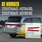 Pair Rear Bumper Reflector Lamps for Honda Odyssey (2011-2017)
