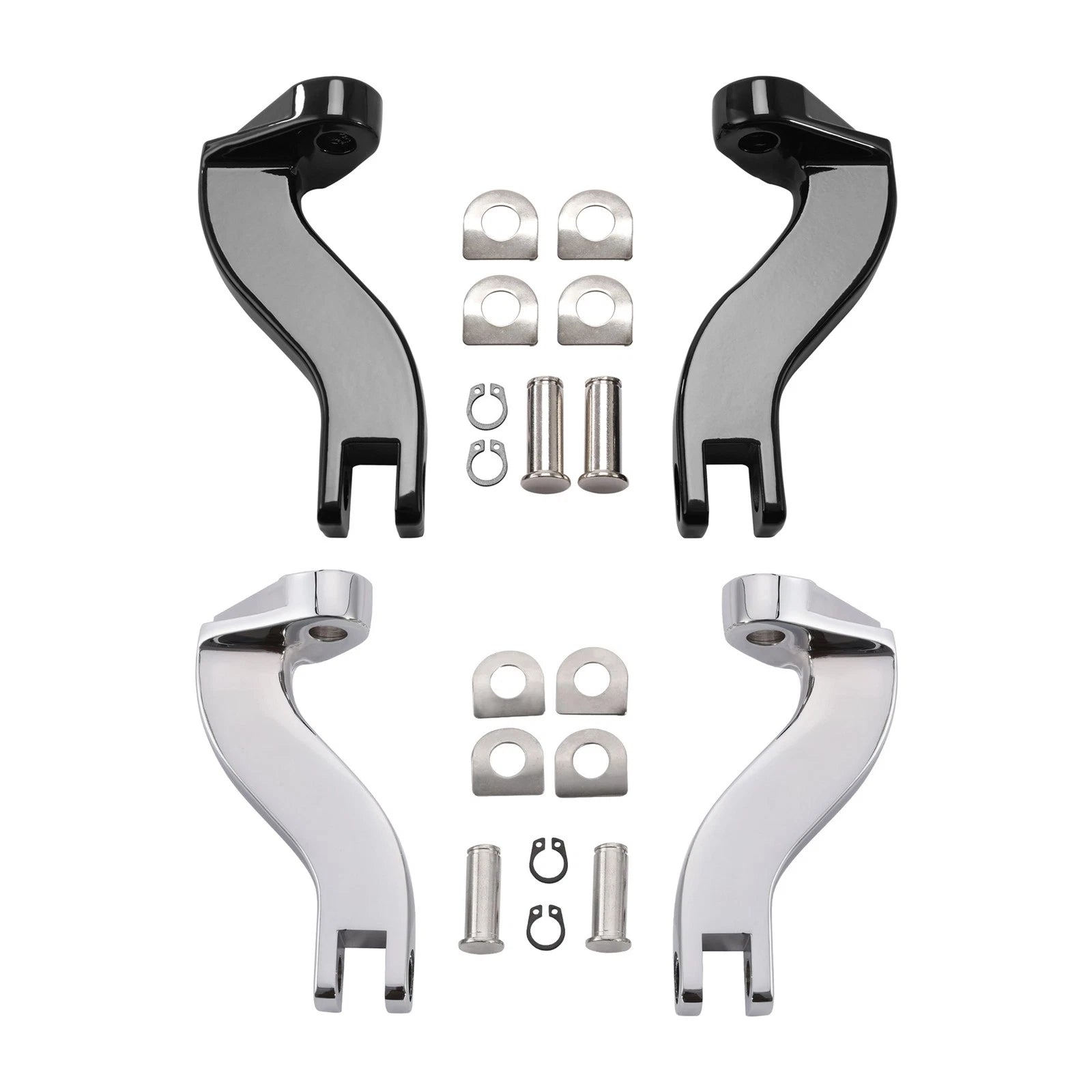 Rear Passenger Foot Peg Mounting for Harley Touring (1993–2025) Black/Chrome