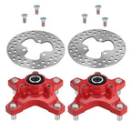 2 Front Red Wheel Hub & Brake Disc for Honda TRX250X (2009–2020), TRX400X (2009, 2012–2014)