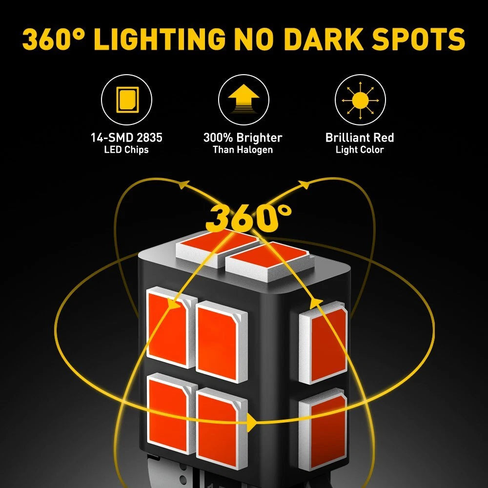 Red LED Parking Light Bulbs for Universal Fit (T10 Wedge)