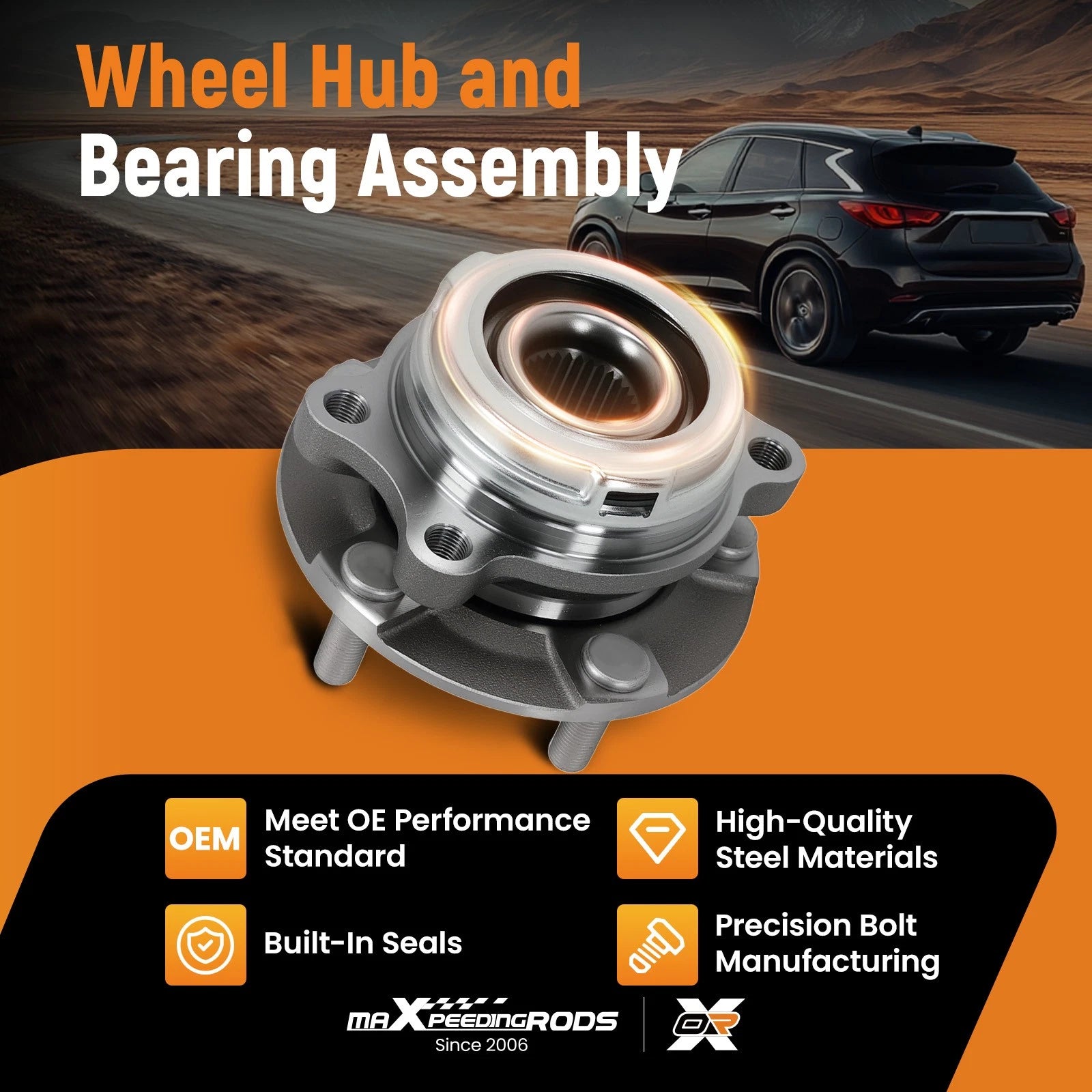 Front Wheel Bearing Hub Assembly for Infiniti JX35 QX60 (2013–2019) 713296