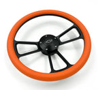 14 Inch Black 5 Hole Slotted Steering Wheel for Universal Fit Cars (—)