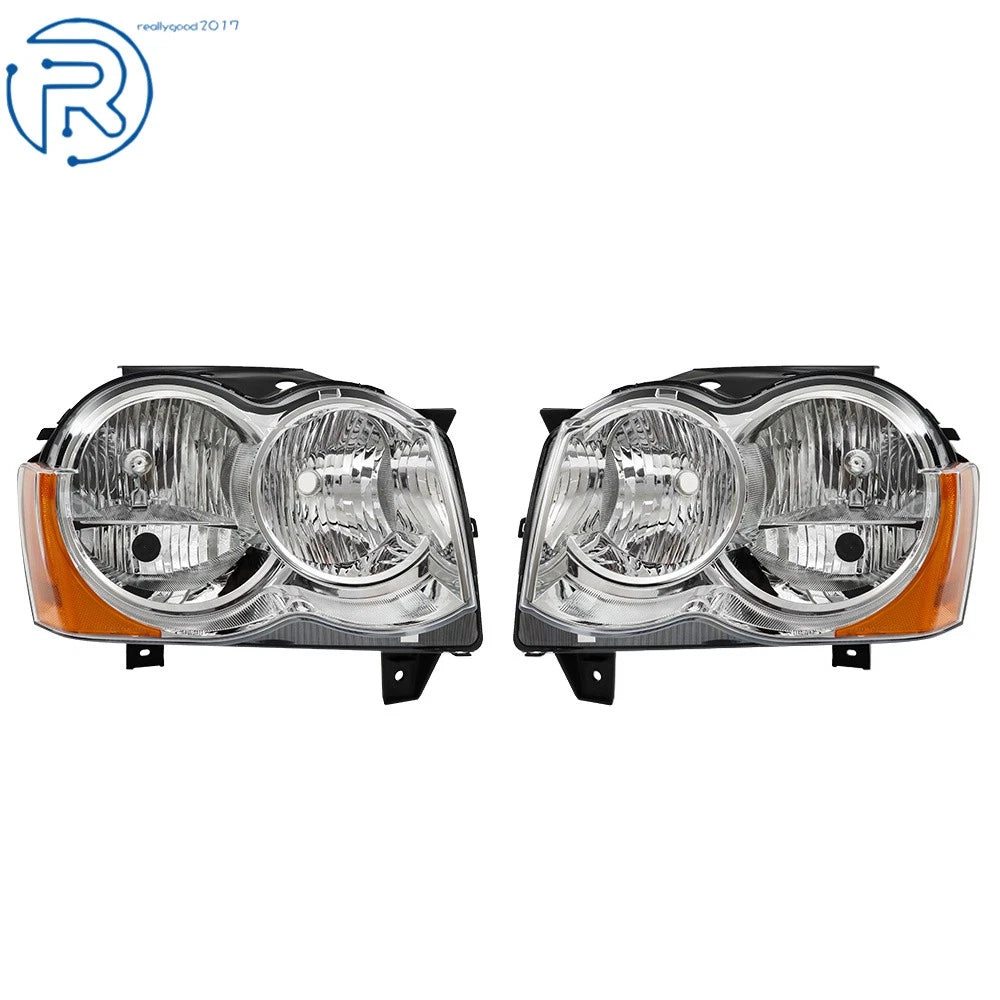Set of 2 Halogen Headlights for Jeep Grand Cherokee (2008-2010)