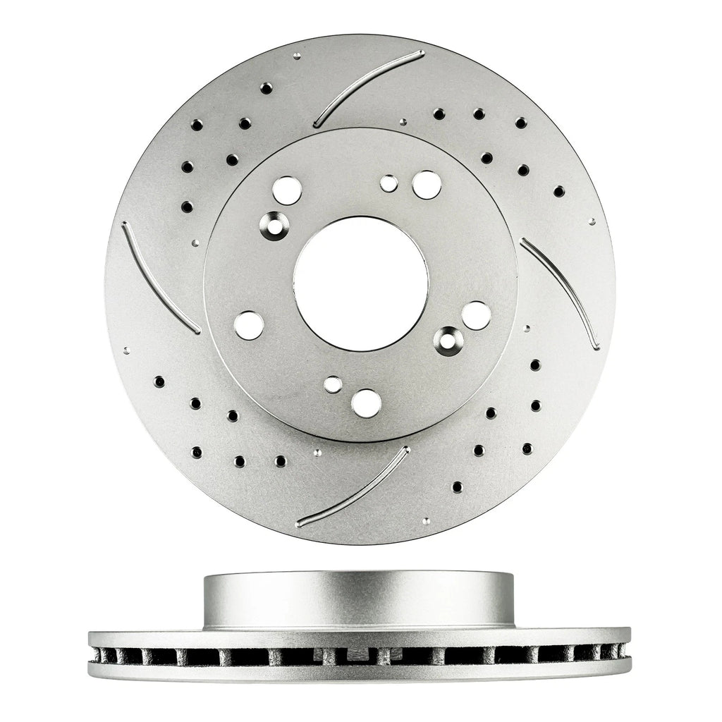 Front Drilled Slotted Rotors Ceramic Pads for 2004–2005 Honda Civic 2.0L