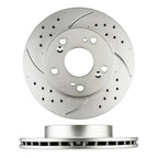 Front Drilled Slotted Rotors Ceramic Pads for 2004–2005 Honda Civic 2.0L