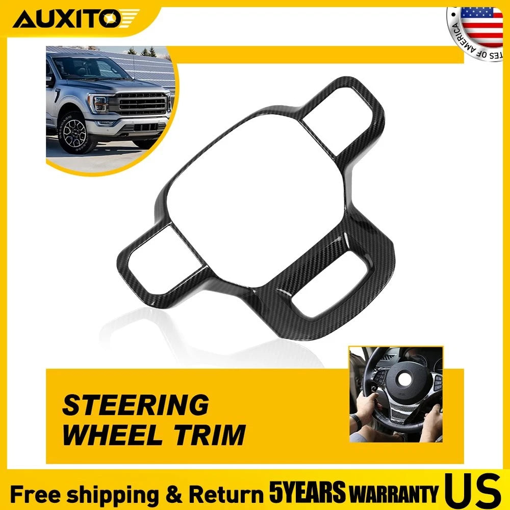 ABS Carbon Fiber Steering Wheel Cover Trim for Ford F150 (2021–2025)