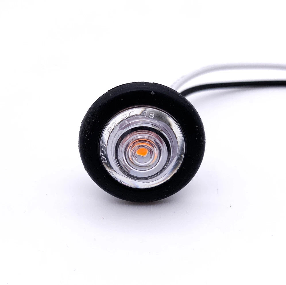 Mini Amber LED Marker Clearance Light with Grommet for Universal Vehicles (--)
