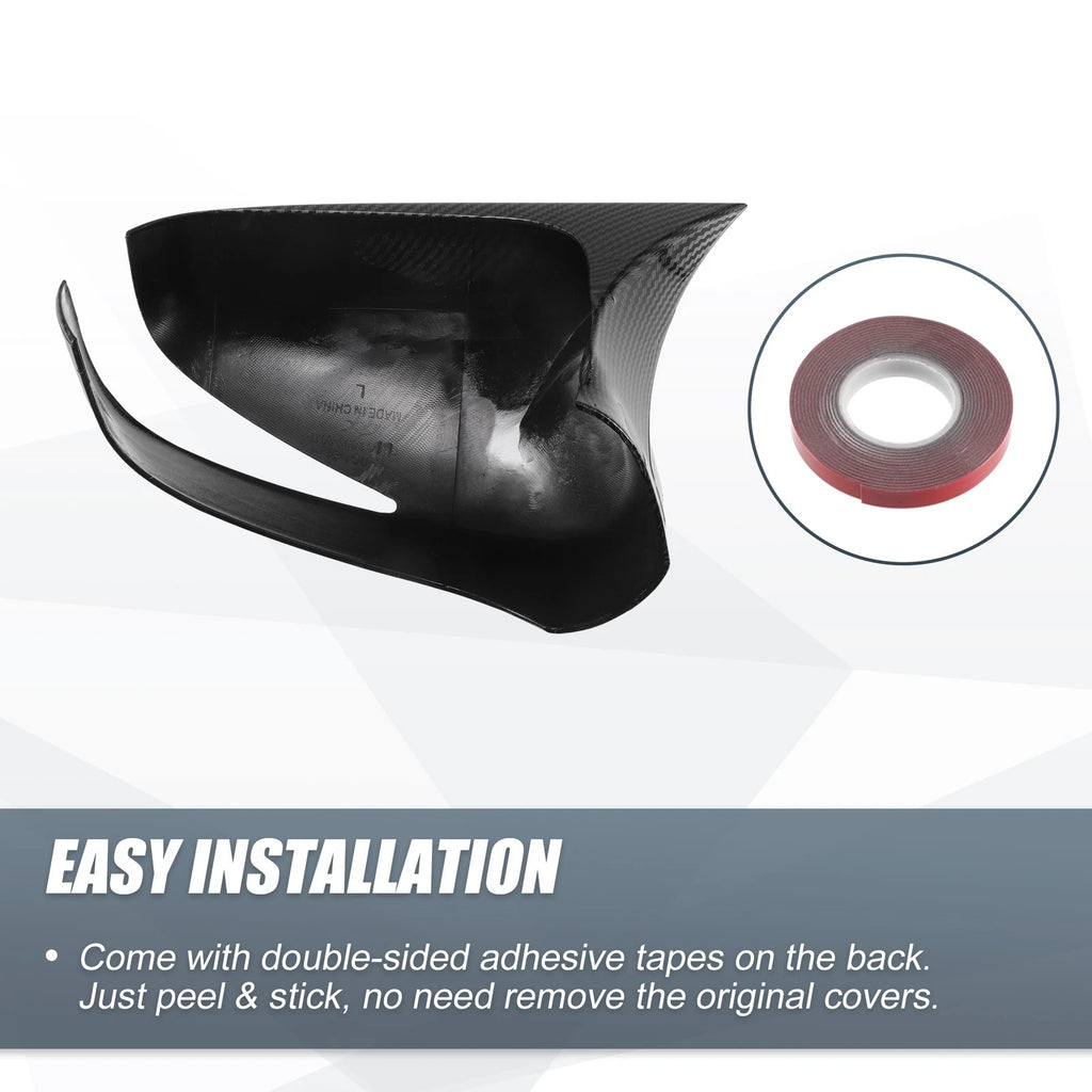Pair Rearview Mirror Cover Overlay for Honda Civic (2006–2011) Carbon Fiber