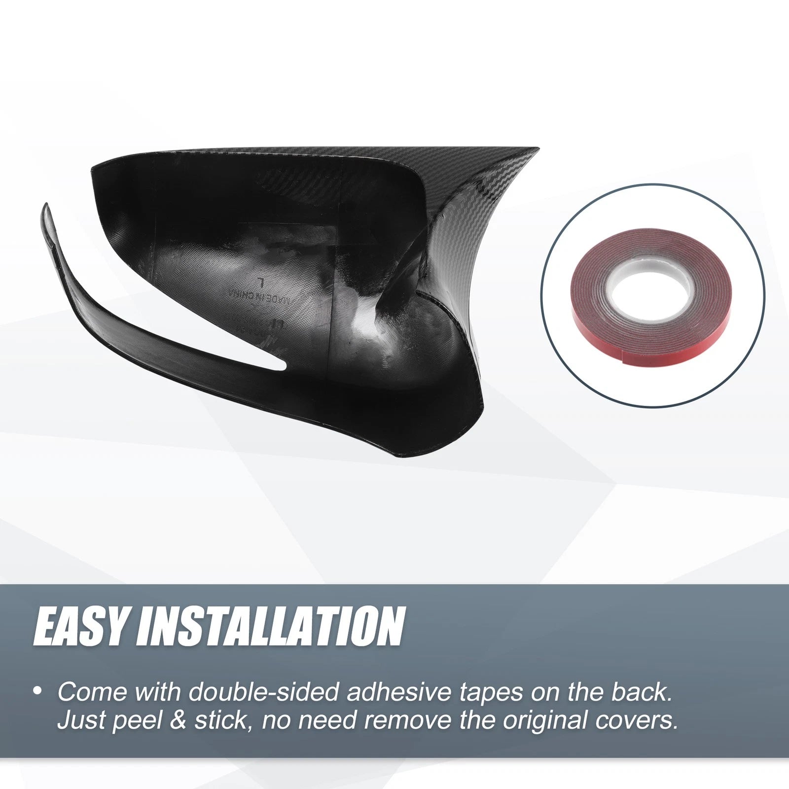 Pair Rearview Mirror Cover Overlay for Honda Civic (2006–2011) Carbon Fiber