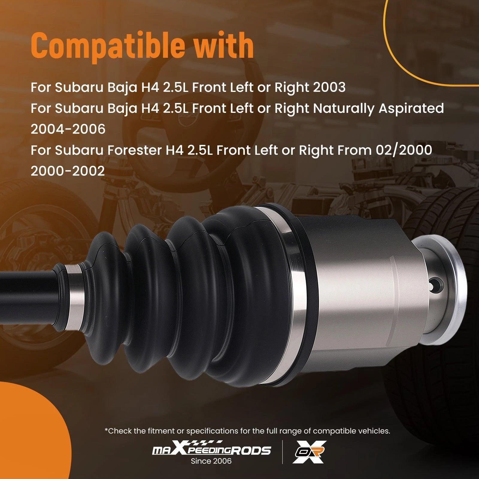 CV Half Shaft Axle for Subaru Legacy Impreza Outback 2000–2004 Front (LH/RH)