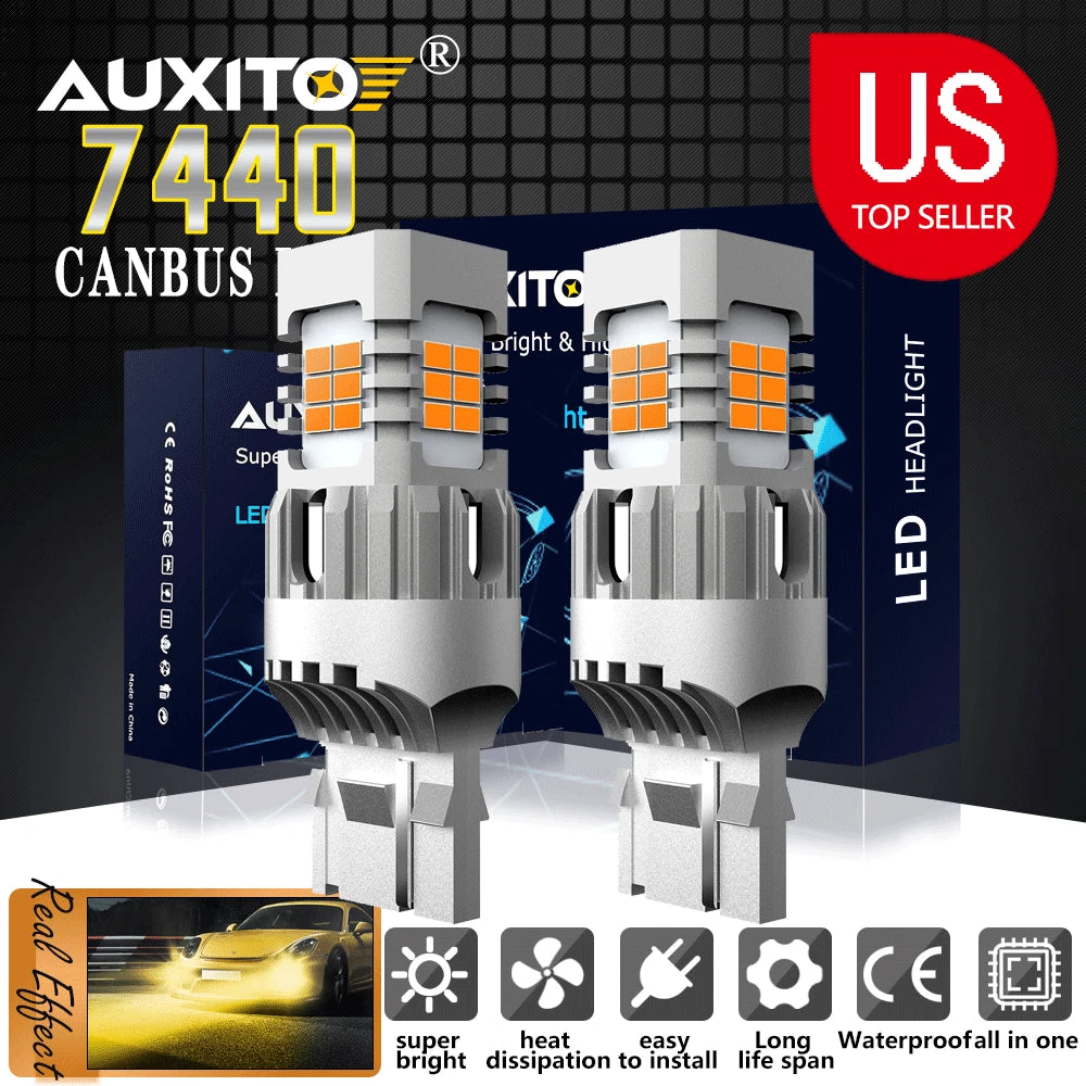 2X LED Amber Turn Signal Parking Light Bulbs for Honda Toyota