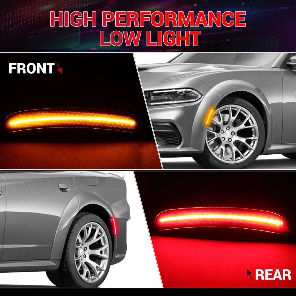 Smoked LED Side Marker Light Lamps for Dodge Charger (2015-2023)