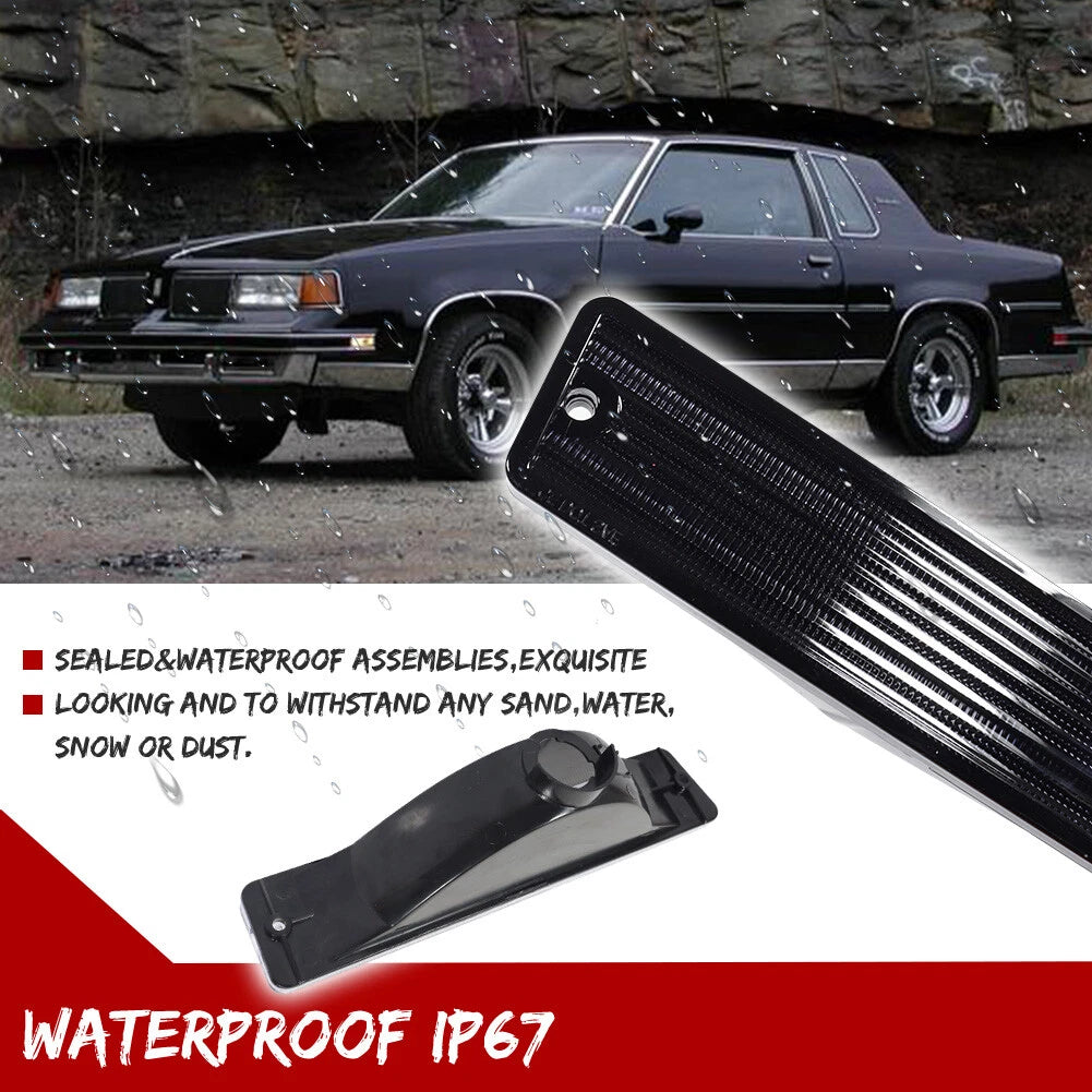 2X Smoke Front Bumper Parking Signal Lights for Oldsmobile Cutlass Supreme (1981–1988)
