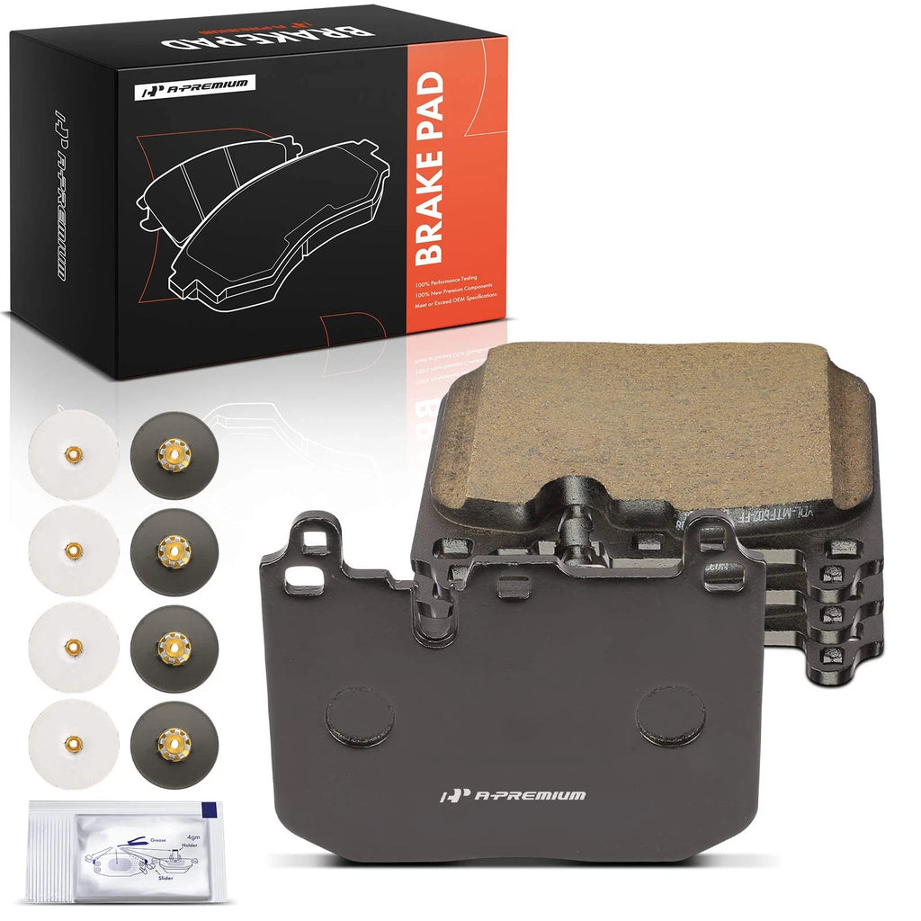 Set of 4 Front Ceramic Brake Pads with Hardware for Mini Cooper (2015–2016)