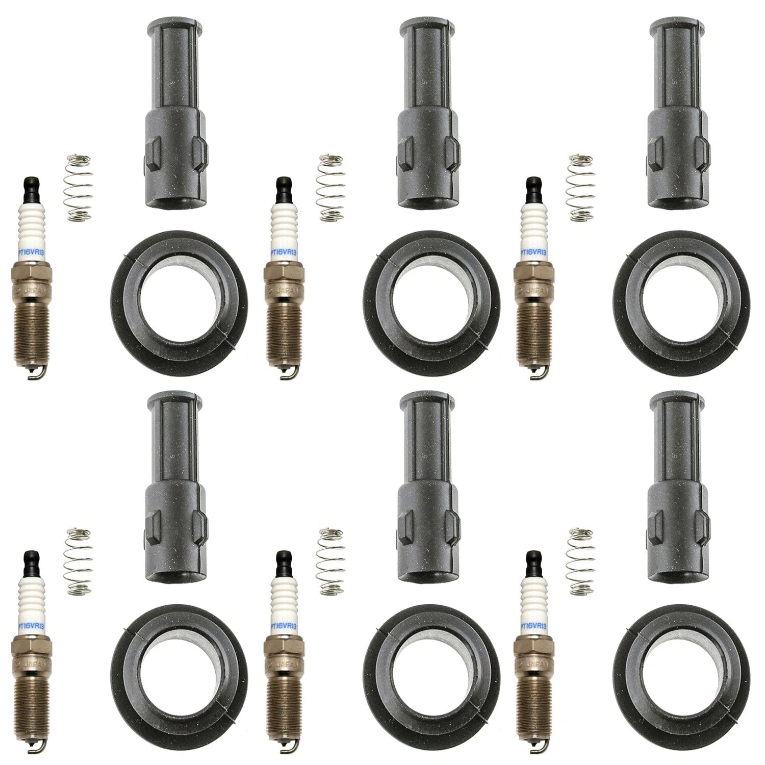 Set of 6 Denso Double Platinum Spark Plugs & Coil Boot Kit for Cadillac CTS SRX (2003–2019)