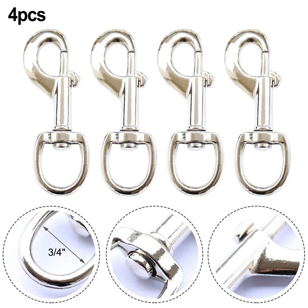 Set of 4 Zinc Alloy 3.5in Flag Swivel Snap Hooks for Flagpole Accessories