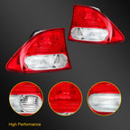 Tail Light Assembly Pair for Honda Civic Sedan (2006–2008) Red Housing