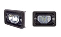 Heated LED Low Beam Headlights for ULTRALIT 4x6 Black Glass Lens Pair (—)