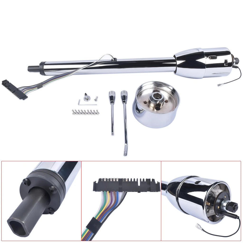 28" Chrome Steering Column Floor Shift for Make Model