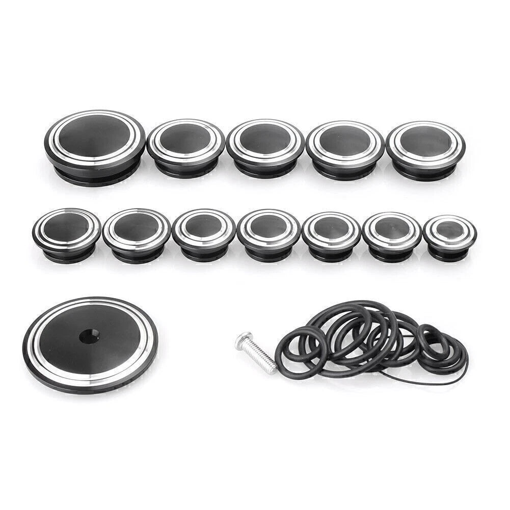 13x Frame Hole Caps Cover Kit for BMW R Nine T (2014–2016) Aluminum Black