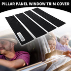Set of 4 Car Pillar Window Trim Covers for Ford F-150 (2015–2021) Black