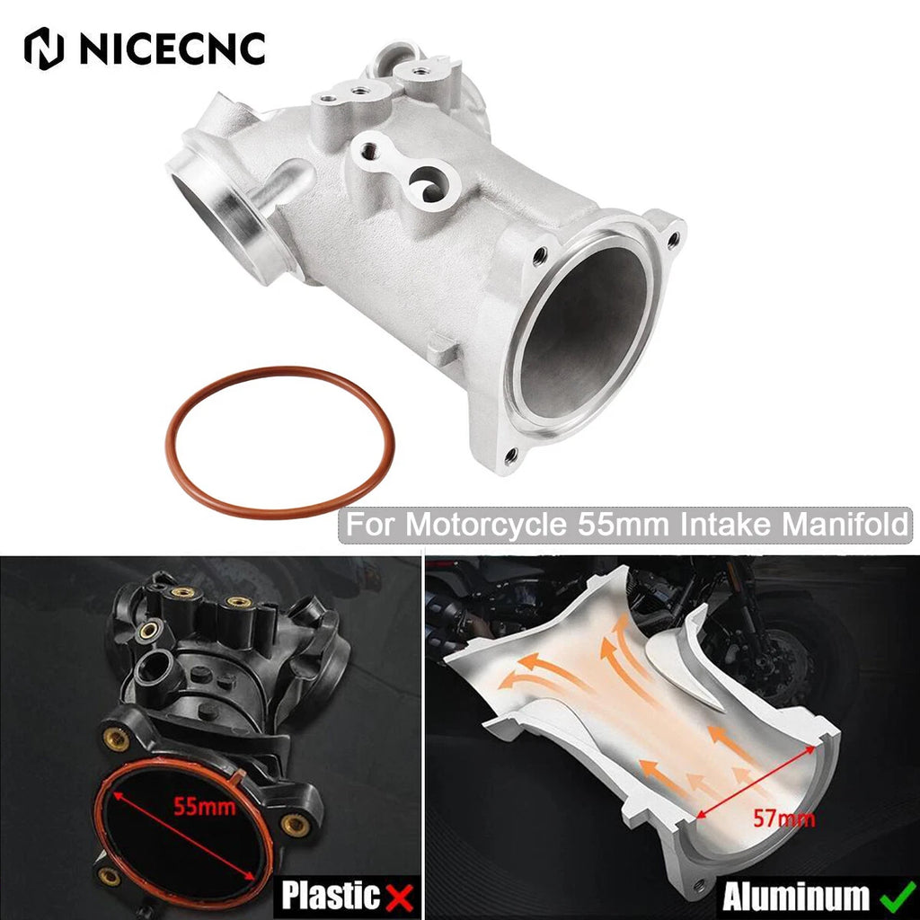 55mm Cast Intake Manifold Upgrade for Harley Tri Glide Ultra FLHTCUTG (2017–2022)