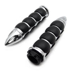 Chrome Bullet Rubber Hand Grips for Harley Chopper Bobber Touring Sportster