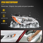 Pair Headlight Assembly for Chrysler 200 (2011–2014) w/Bulbs