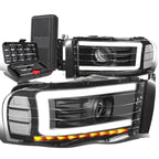 LED DRL Tube Projector Headlights for Dodge Ram (2002–2005)