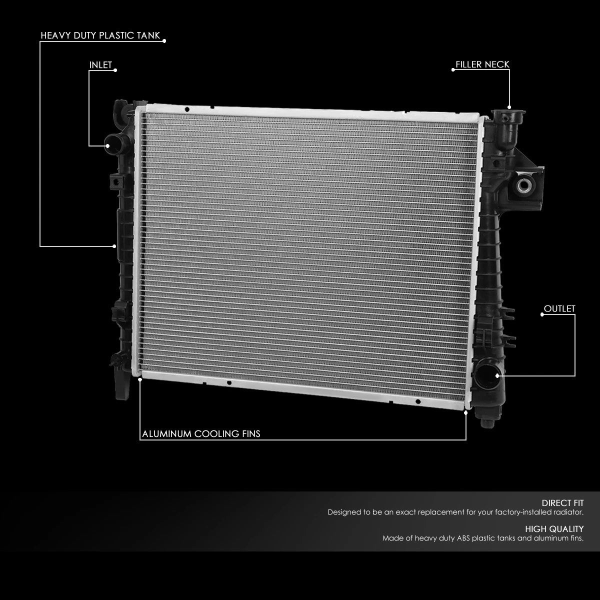 OE Style Aluminum Core Radiator DPI-2813 for Dodge Ram 1500 2500 3500 (2004–2009)