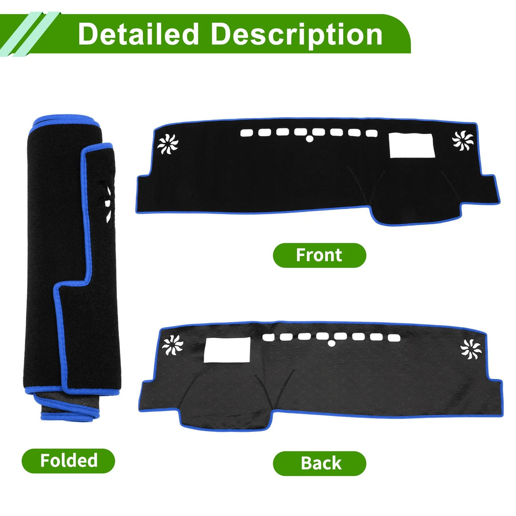 Dashboard Cover for Toyota Camry XV70 (2018–2023) Black Blue Polyester