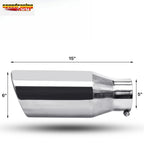 15" Slant Exhaust Pipe for Universal Applications (Chrome, 5" Inlet, 6" Outlet)