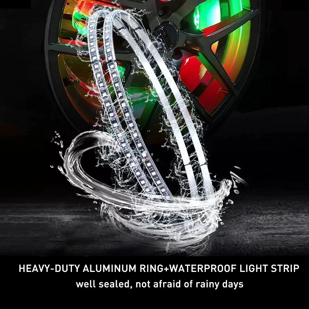 4X 15.5'' RGB LED Wheel Lights for Light Truck Car (Bluetooth APP)