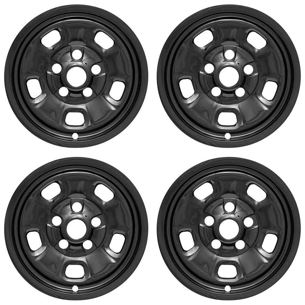 4 BLACK 17" Wheel Skins Hub Caps Covers for 2013-2019 Ram 1500 Truck Steel Rim