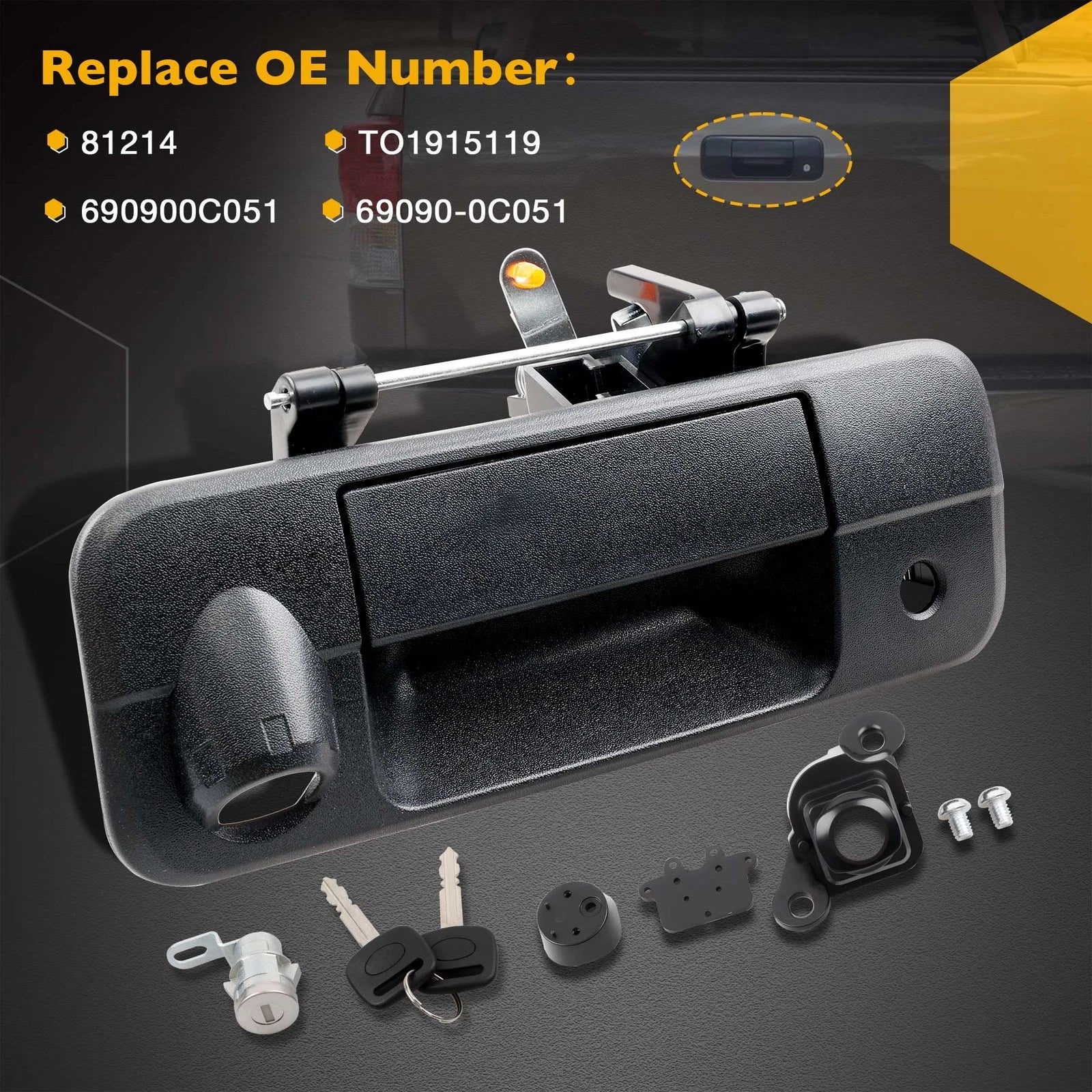 Tailgate Handle Latch with Camera Hole for Toyota Tundra (2007-2013)