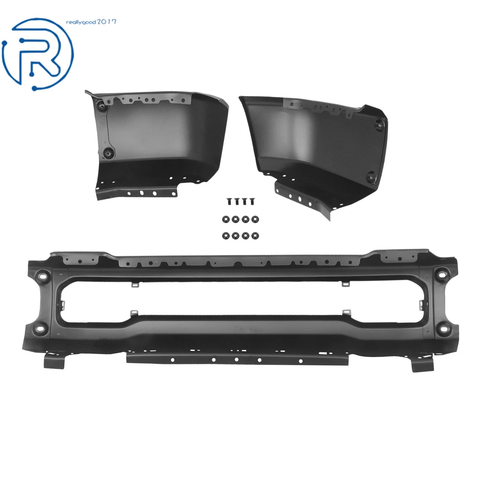 Durable Split Type Black Steel Front Bumper for Ford F-250 F-350 (2023–2025)