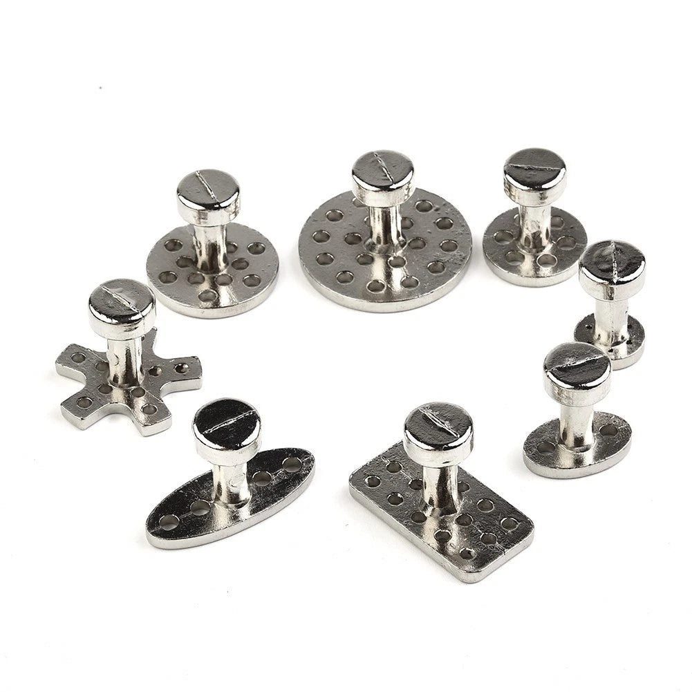 Set of 4 Car Body Dent Repair Aluminum Puller Tabs Cold Glue Kit