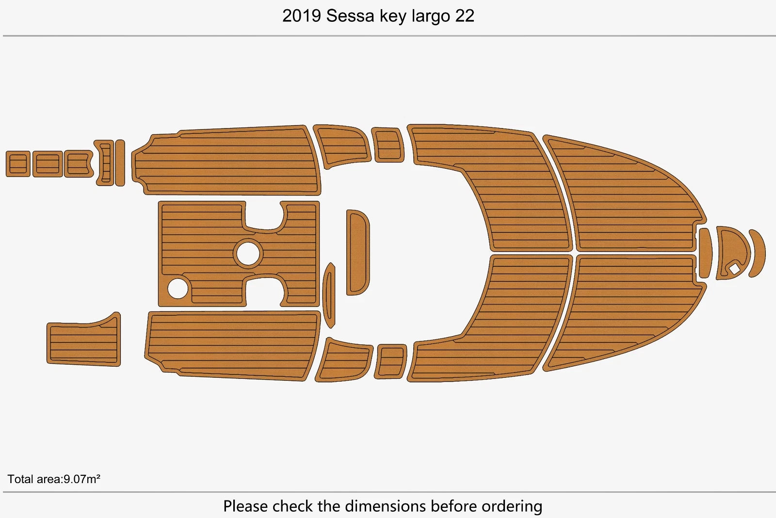 EVA Foam Teak Deck Flooring Mat for Sessa Key Largo 22 (2019)