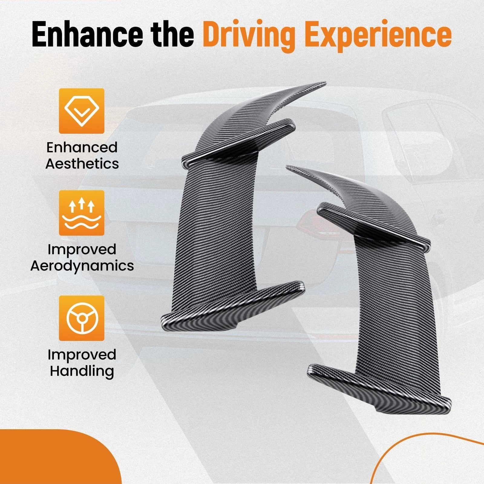 2X Rear Mid Roof Spoiler Kit for Jeep Grand Cherokee (2013–2021) SRT Style