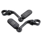 1 1/4'' 32mm Long Angled Matte Black Highway Engine Guard Footpegs for