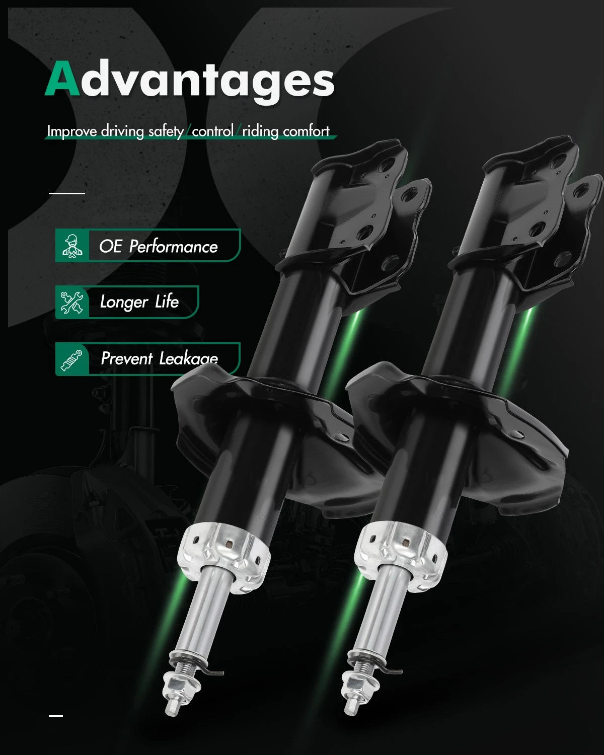 Set of 2 Front Shocks Struts for Mitsubishi Lancer (2002–2005)