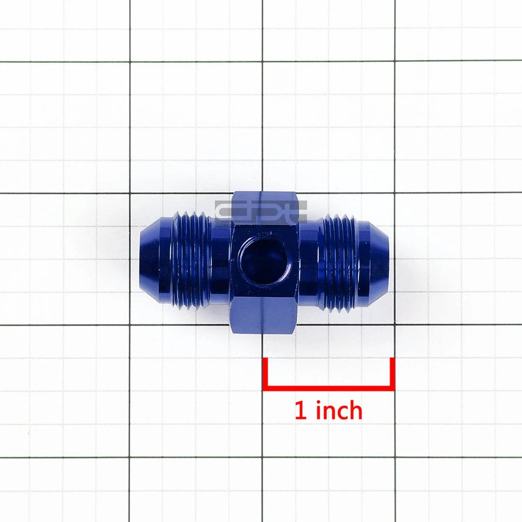 8AN Male Union Fitting Adapter for 1/8" NPT Side Port (Blue Aluminum)