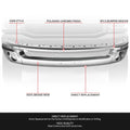 3-Piece Chrome Steel Front Bumper Face Bar for Dodge Ram 1500 2500 3500 (2002–2008)
