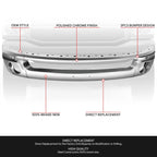 3-Piece Chrome Steel Front Bumper Face Bar for Dodge Ram 1500 2500 3500 (2002–2008)