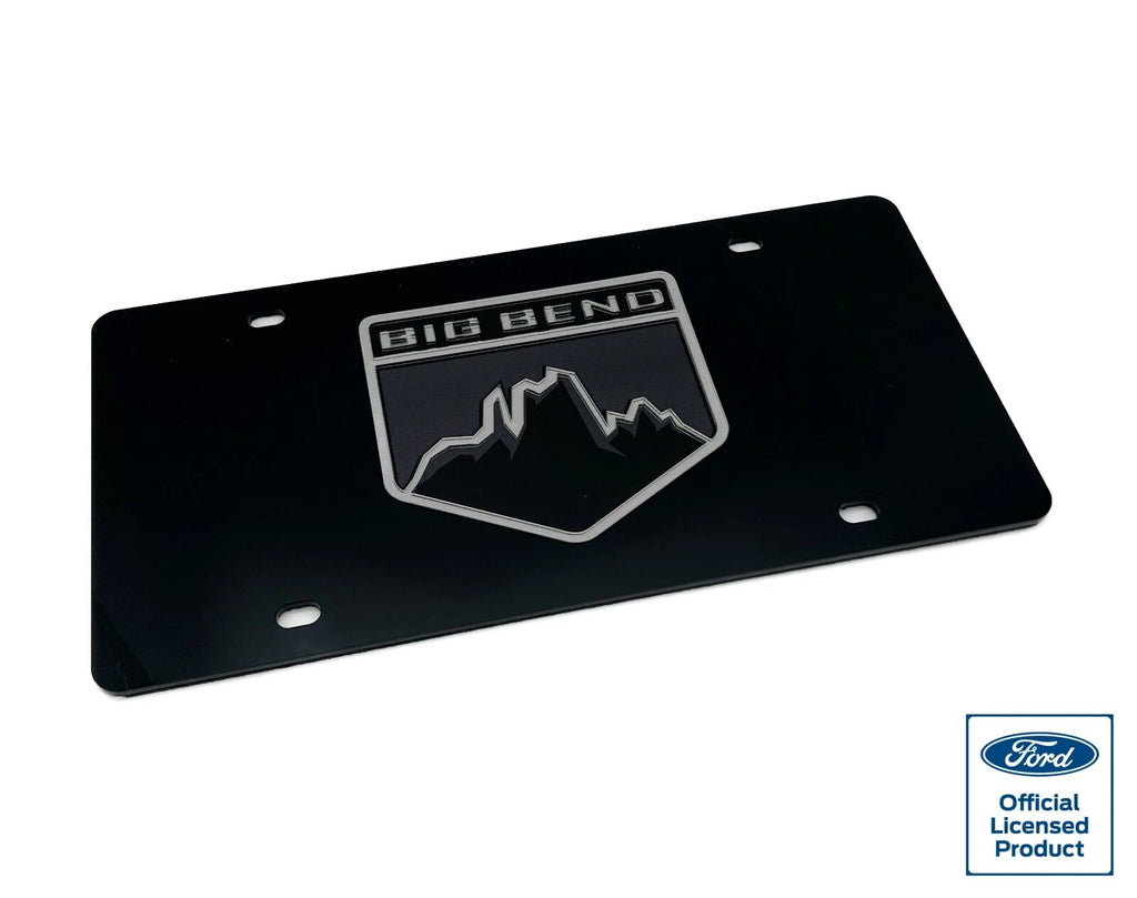Acrylic Premium Black License Plate Cover for Ford Bronco Big Bend (2021–2024)