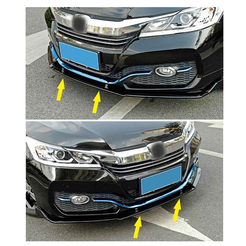 Front Bumper Lip Body Kit Spoiler Splitter for Honda Accord (2014–2017)