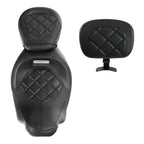 Black Driver & Passenger Front Backrest Seats for Harley Electra Glide (09-23)