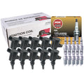 Set of 10 Ignition Coils & NGK Iridium IX Spark Plugs for Ford F35 (2000–2008)