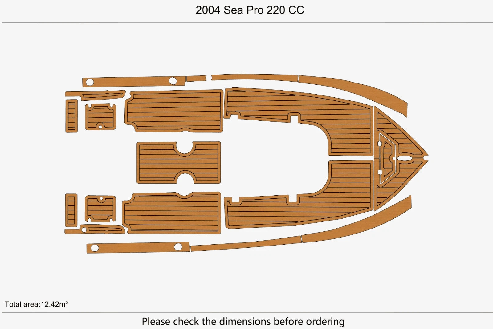EVA Foam Teak Deck Flooring Pads for Sea Pro 220 CC (2004)